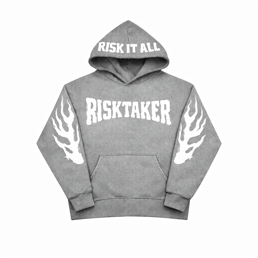 “RISK IT ALL” ASH HOODIE *LIMITED EDITION*
